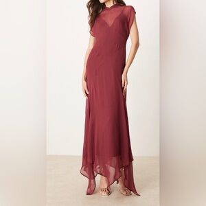 NWT ASOS Tall High Neck Chiffon Maxi Dress
